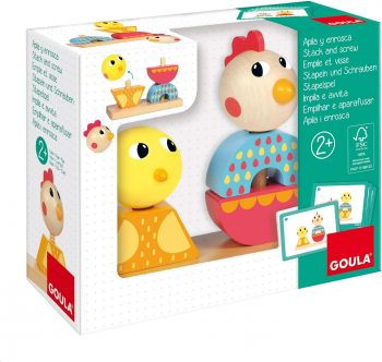 Juego apila y enrosca gallina