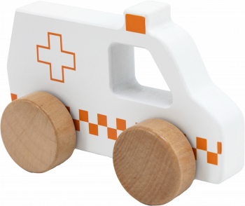Coche ambulancia de madera