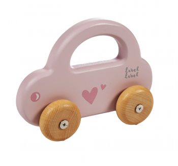 Coche madera rosa
