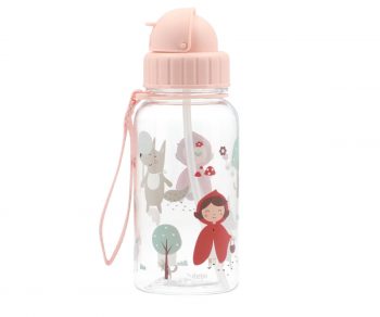 Botella con pajita caperucita roja