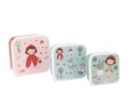 Set de 3 cajas almuerzo caperucita roja