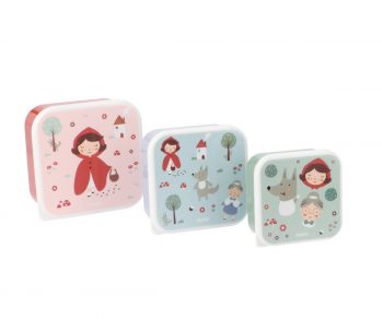 Set de 3 cajas almuerzo caperucita roja