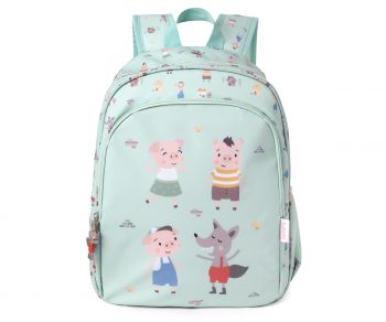 Mochila mediana los tres cerditos+llavero