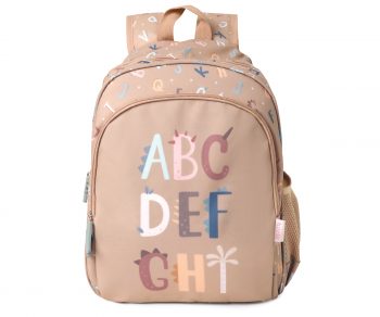 Mochila mediana letras divertidas+llavero