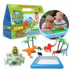 Pack bandeja sensorial gelly hinchable dino