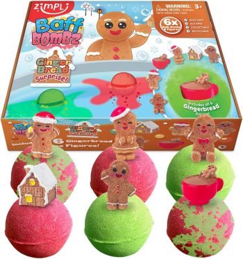 Pack de 6 bombas de baño sorpresa galleta de jengibre