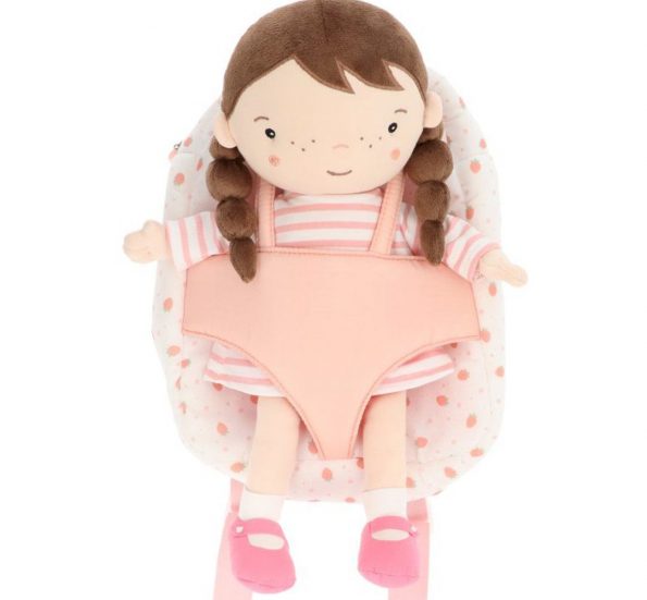 Muñeca Lola con mochila strawberries blanca