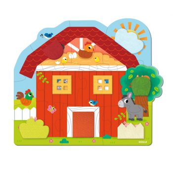 Puzzle de madera granja con solapas