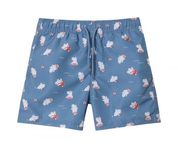 Bañador infantil niño Monnëka Hippos azul estampado