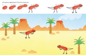 pintura con dedos dinosaurios niños
