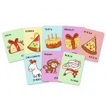 juego de cartas infantil taco gorro tarta regalo pizza