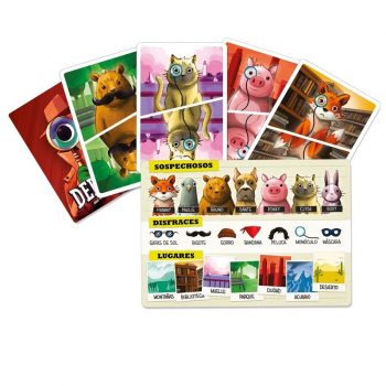 cartas del juego deduckto con animales disfrazados