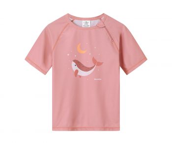 camiseta protección solar infantil Monnëka ballena rosa UPF 50