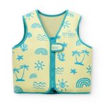 chaleco flotador infantil btbox neon palm neopreno piscina niños estampado tropical