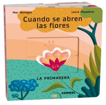 libro infantil interactivo sobre la primavera Cuando se abren las flores de COMBEL para niños de 0 a 3 años