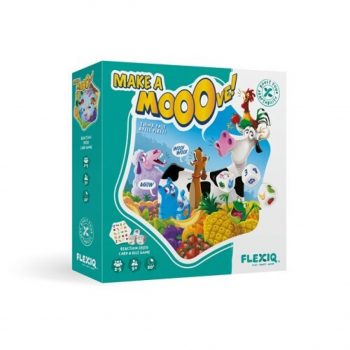 juego de mesa infantil Make a Mooove FlexiQ juego de rapidez y vocabulario con cartas y dados