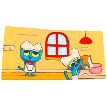 libro infantil bebe minino y el pastel pack con peluche gato azul