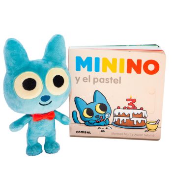 libro infantil bebe minino y el pastel pack con peluche gato azul