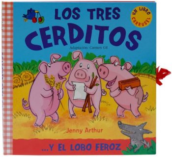 Cuento infantil Los tres cerditos de Combel en formato libro carrusel