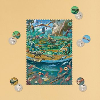 Puzzle pequeño de dinosaurios de 50 piezas de Londji montado