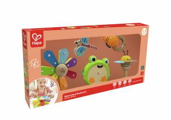 Kit rítmico de banda de la naturaleza Hape con 5 instrumentos