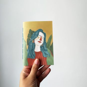 Portada ilustrada de la libreta cosida a mano Naturaleza de Nazaret Moreno