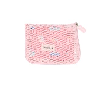 Bolsa de rejilla rosa para guardar la manta de circuito Magical World de Monnëka.
